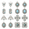 16Pcs 8 Styles Synthetic Turquoise Pendants FIND-TA0002-15-11