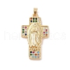 Brass Cubic Zirconia Pendants KK-Z050-05G-02-1