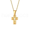 Stainless Steel Cross Pendant Cable Chain Necklaces for Women PW-WG067D3-01-1