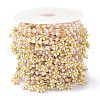 Flower Enamel & Brass & ABS Imitation Pearl Handmade Beaded Chains CHC-D029-39G-3