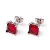 6 Pairs Tiny Cubic Zirconia Square Stud Earrings EJEW-G291-01C-M-3