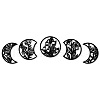 Wood Moon Phase Pendant Decoration HJEW-WH20013-002-1