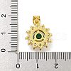 Flower Rack Plating Brass Micro Pave Cubic Zirconia Pendants KK-G513-92G-04-3