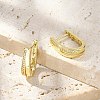 U-Shaped Brass Micro Pave Clear Cubic Zirconia Hoop Earrings EJEW-D311-024G-4