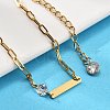 304 Stainless Steel Paperclip Chain Bracelets BJEW-A035-04G-02-5