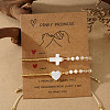 2Pcs Shell Heart Cross Bead Braided Bracelets Sets NN9980-4