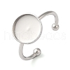 Non-Tarnish 304 Stainless Steel Open Cuff Ring Components STAS-I306-05C-P-2