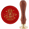 Brass Wax Seal Stamp with Handle AJEW-WH0184-0467-1