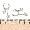 Brass Micro Pave Clear Cubic Zirconia Huggie Hoop Earrings EJEW-K083-43P-2