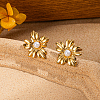 Stainless Steel Flower Stud Earrings GG2778-1-4