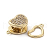 Brass Micro Pave Clear Cubic Zirconia Box Clasps KK-C075-24G-2