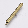 Brass Slide On End Clasp Tubes X-KK-Q747-11H-AB-2