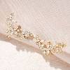 Flower Brass Micro Pave Clear Cubic Zirconia Cuff Earrings EJEW-K305-03G-2