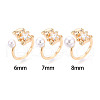 Bear Brass Micro Pave Clear Cubic Zirconia Cuff Ring Settings KK-T076-32G-4