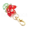7Pcs 7 Colors Flower Glass Pendants Decorations HJEW-MZ00247-6