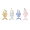 Glass Seed Beaded Fish Pendants PALLOY-MZ00666-1