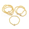 Brass Round Beads Stretch Bracelets BJEW-A034-05G-4