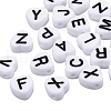 White Opaque Acrylic Enamel Beads MACR-SZ0001-28-6