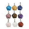Natural Mixed Stone Carved Pendants G-I319-02P-A-1