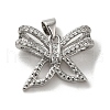 Rack Plating Brass Micro Pave Clear Cubic Zirconia Pendants KK-R158-06P-1