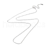 Anti-Tarnish Rhodium Plated 925 Sterling Silver Flat Cable Chain Necklace NJEW-A011-01C-P-1