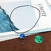 Zinc Alloy & Luminous Blue Glass Flat Round with Constellation Pendant Black Waxed Cord Necklaces WG9F396-11-1