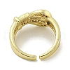 Brass Micro Pave Cubic Zirconia Cuff Ring RJEW-E296-01G-3