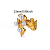 Retro Royal Style 304 Stainless Steel Imitation Pearl Cuff Rings FS-WG343E9-07-4