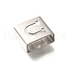 Letter Style 304 Stainless Steel Square Slide Charms STAS-L132-09U-2