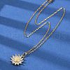 Flower Brass Micro Pave Cubic Zirconia Pendant Neckalces NJEW-C076-21G-2
