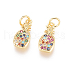 Brass Micro Pave Cubic Zirconia Pendants ZIRC-L093-27G-1