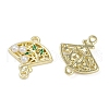 Alloy Green Enamel Fan Connector Charms FIND-M079-07A-G-2