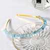 Wire Wrapped Natural Aquamarine Chip Hair Bands PW-WG27230-07-1