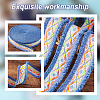 AHADERMAKER 9 Yards Polyester Rhombus Jacquard Fringe Ribbon OCOR-GA0002-06A-4