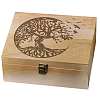 Rectangle Wooden Memory Keepsake Boxes with Lids CON-WH0101-004-1