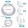FIBLOOM Plastic Teardrop Dangle Earrings & Multi Layer Necklace & Multi-strand Bracelet & 2Pcs Stainless Steel Clip on Nose Rings SJEW-FI0001-32C-2