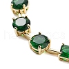 Rack Plating Brass Pave Cubic Zirconia Flat Round & Rectangle Link Necklaces for Women NJEW-B109-01G-3
