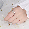 Heart Twist 925 Sterling Silver Adjustable Rings FS-WG50669-01-2