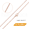 Unicraftale PVD Vacuum Plating Classic Plain 304 Stainless Steel Mens Womens Cable Chain Necklaces STAS-UN0017-38RG-B-4