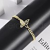 Brass Micro Pave Cubic Zirconia Link Bracelets BJEW-M050-04G-02-3