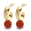 Natural Red Agate Stud Earrings EJEW-M252-06G-1