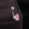 Brass Cubic Zirconia Belly Rings WGBA42D-04-1