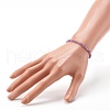 Faceted Rondelle Natural Amethyst Beads Stretch Bracelets BJEW-JB06383-02-3