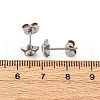 304 Stainless Steel Clear Cubic Zirconia Stud Earrings EJEW-Q044-06P-3