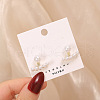 Alloy Plastic Imitation Pearl Tassel Stud Earrings FS-WG56450-01-2
