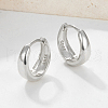 3 Pcs Elegant S925 Sterling Silver Oval Hoop Earrings ER3464-2-2