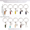 Double Terminated Point Gemstone Pendant Keychain with Tibetan Style Alloy Charm KEYC-AB00018-2