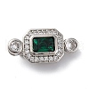 Brass Micro Pave Cubic Zirconia Box Clasps KK-P291-32P-1