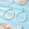 2Pcs Natural White Mother of Pearl Shell Chip Bead Bracelets for Couple Friendship BJEW-JB11533-1