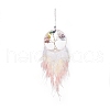 Iron Woven Web/Net with Feather Pendant Decorations AJEW-B017-24-1